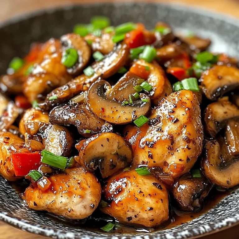 Black Pepper Chicken with Mushrooms