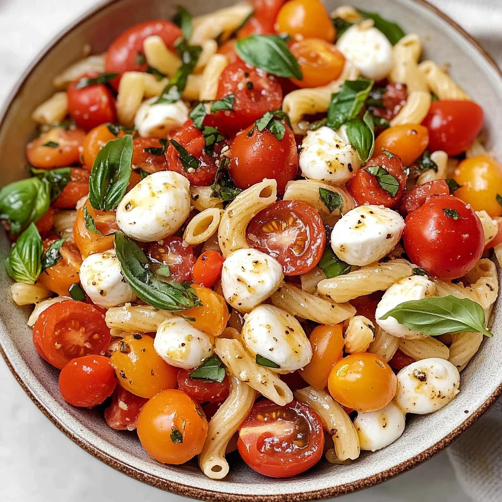 Bruschetta Pasta Salad With Mini Mozzarella Balls