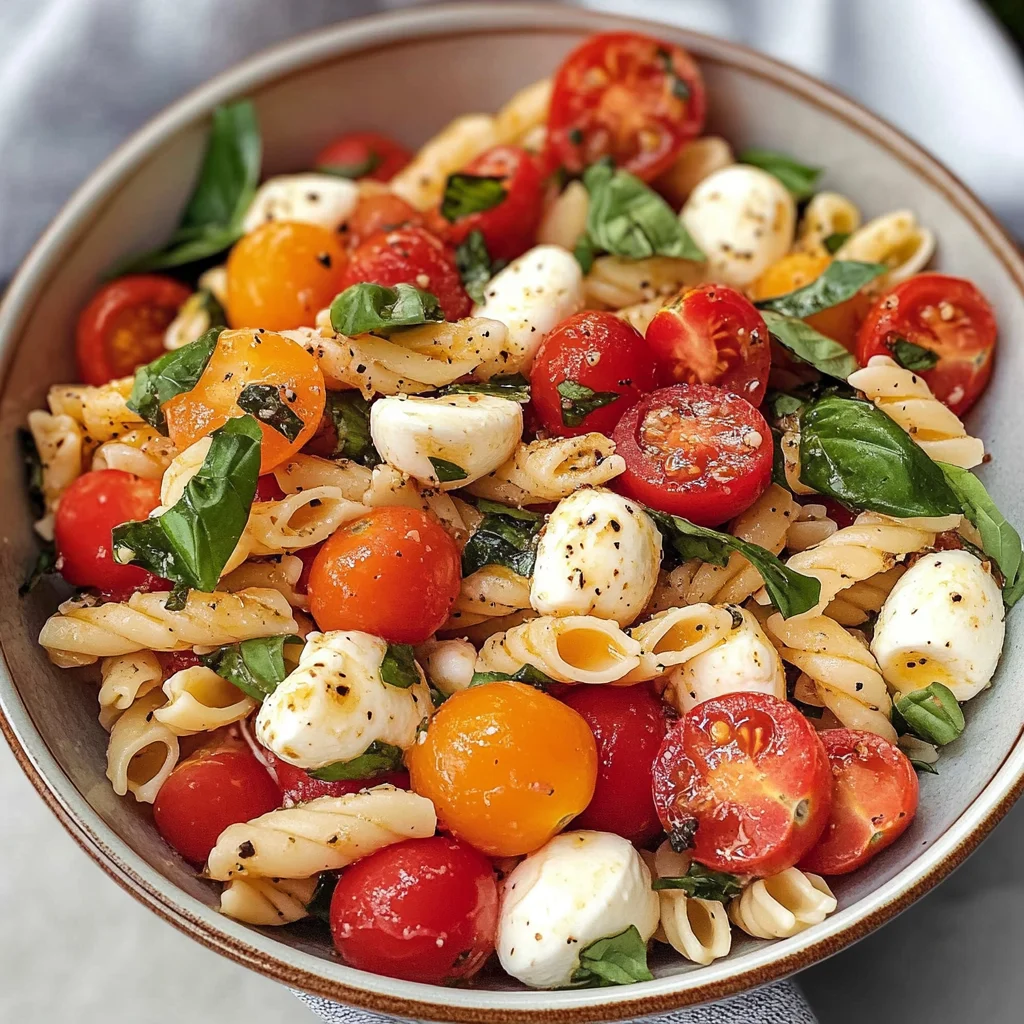 Bruschetta Pasta Salad With Mini Mozzarella Balls