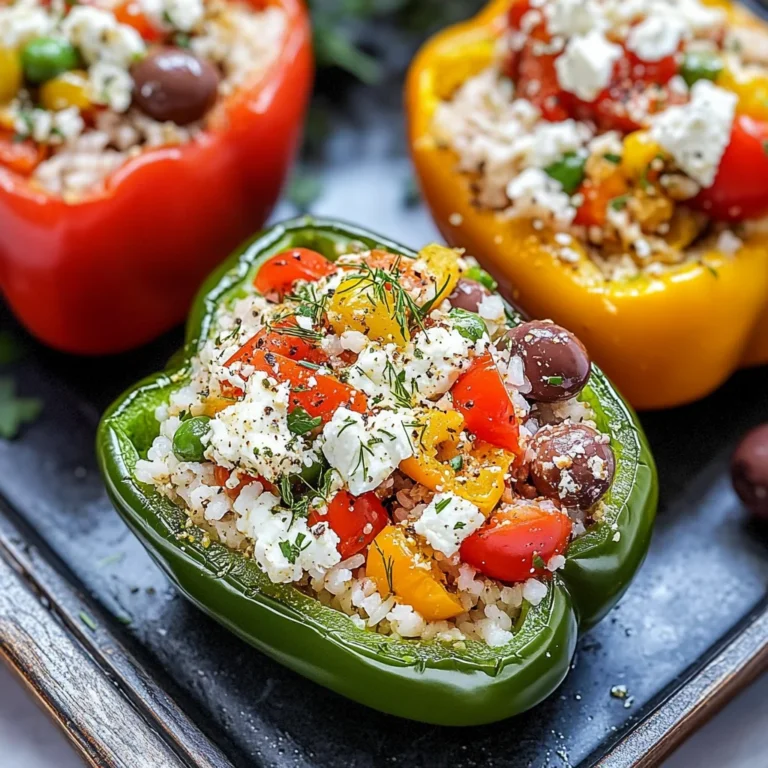 Greek Chicken Stuffed Peppers