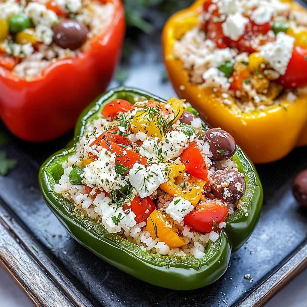 Greek Chicken Stuffed Peppers