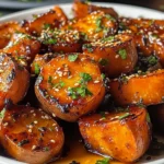 Honey Chili Smashed Sweet Potatoes