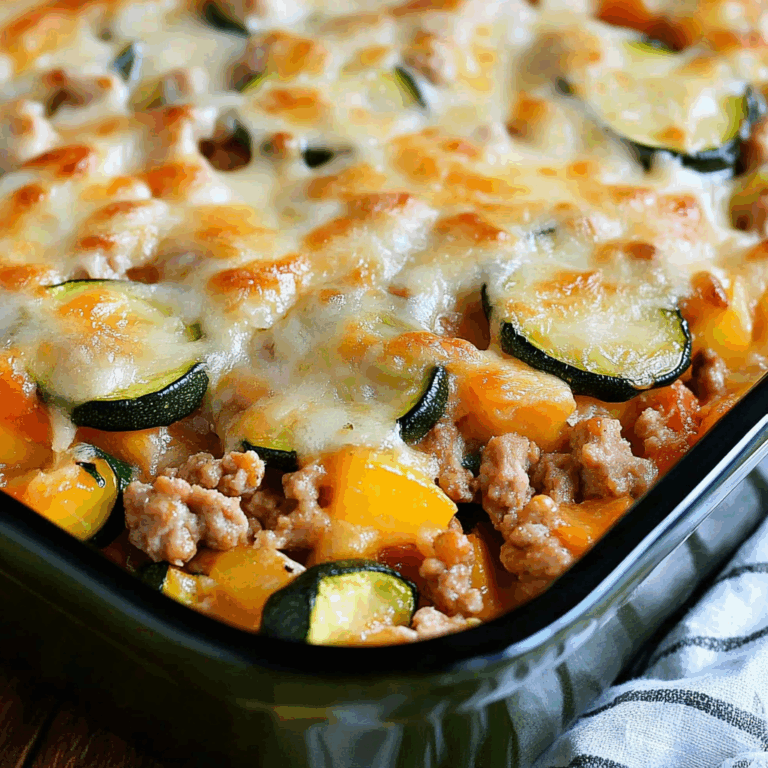 Savory Ground Turkey Zucchini Casserole