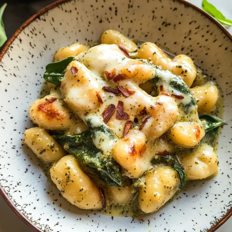 Creamy Pesto Gnocchi with Spinach and Artichokes