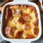 Custard Bread Pudding with Vanilla Sauce