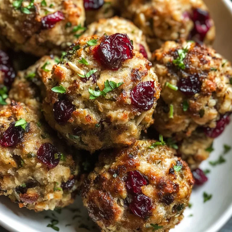 Festive Cranberry Turkey Stuffing Balls