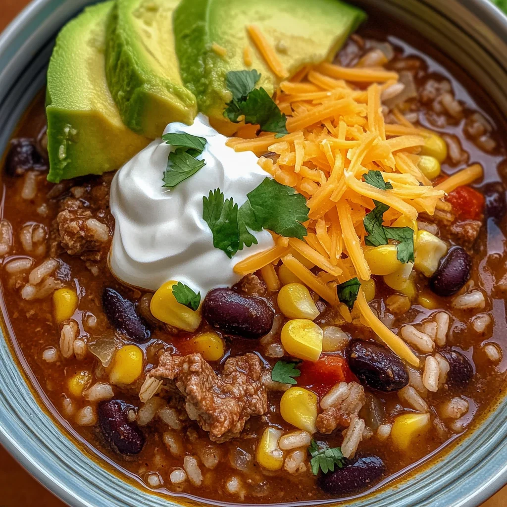Mexican Beef and Rice Soup
