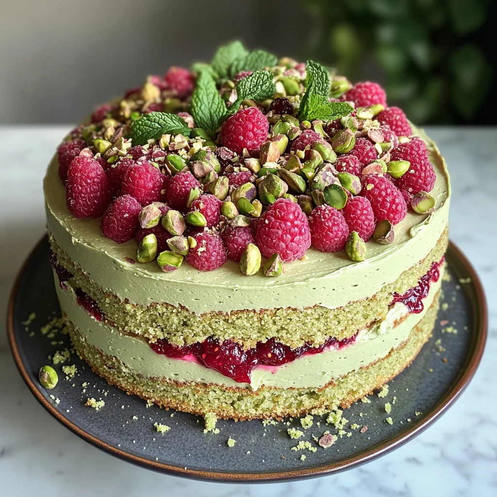 Pistachio Raspberry Cake