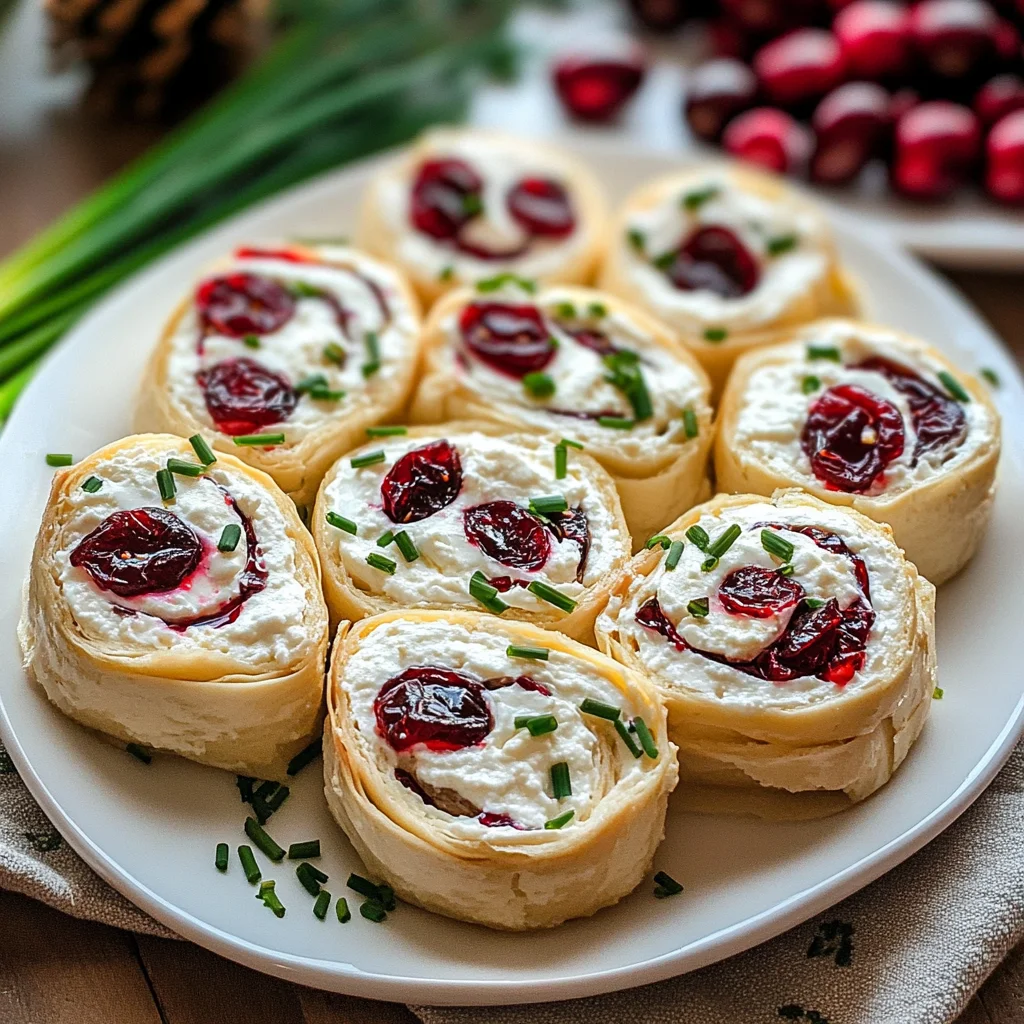 Savory Christmas Cranberry Roll Ups