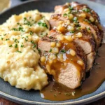 Slow Cooker Apple Butter Glazed Pork Tenderloin