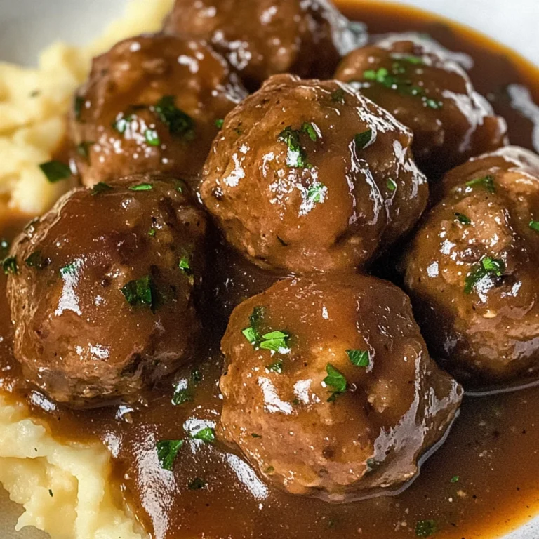 Slow Cooker Salisbury Steak Meatballs (Frozen Meatballs)