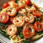Tomato Spinach Shrimp Pasta