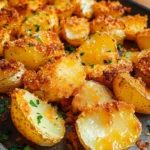 Viral Crispy Garlic Parmesan Crusted Potatoes