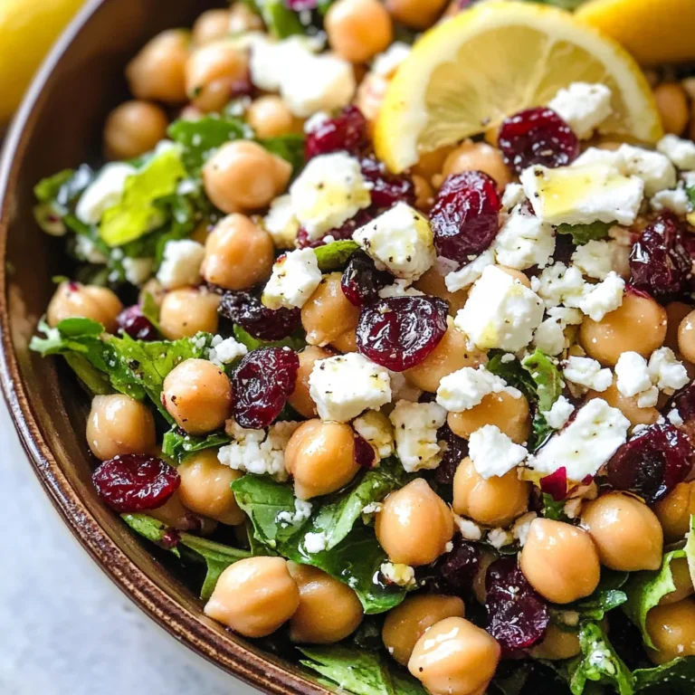 Feta & Cranberry Chickpeas with Lemon Vinaigrette