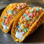 Fruity Pebbles Cheesecake Tacos
