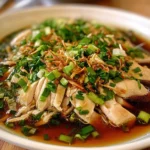 Poached Chicken with Scallion Ginger Sauce