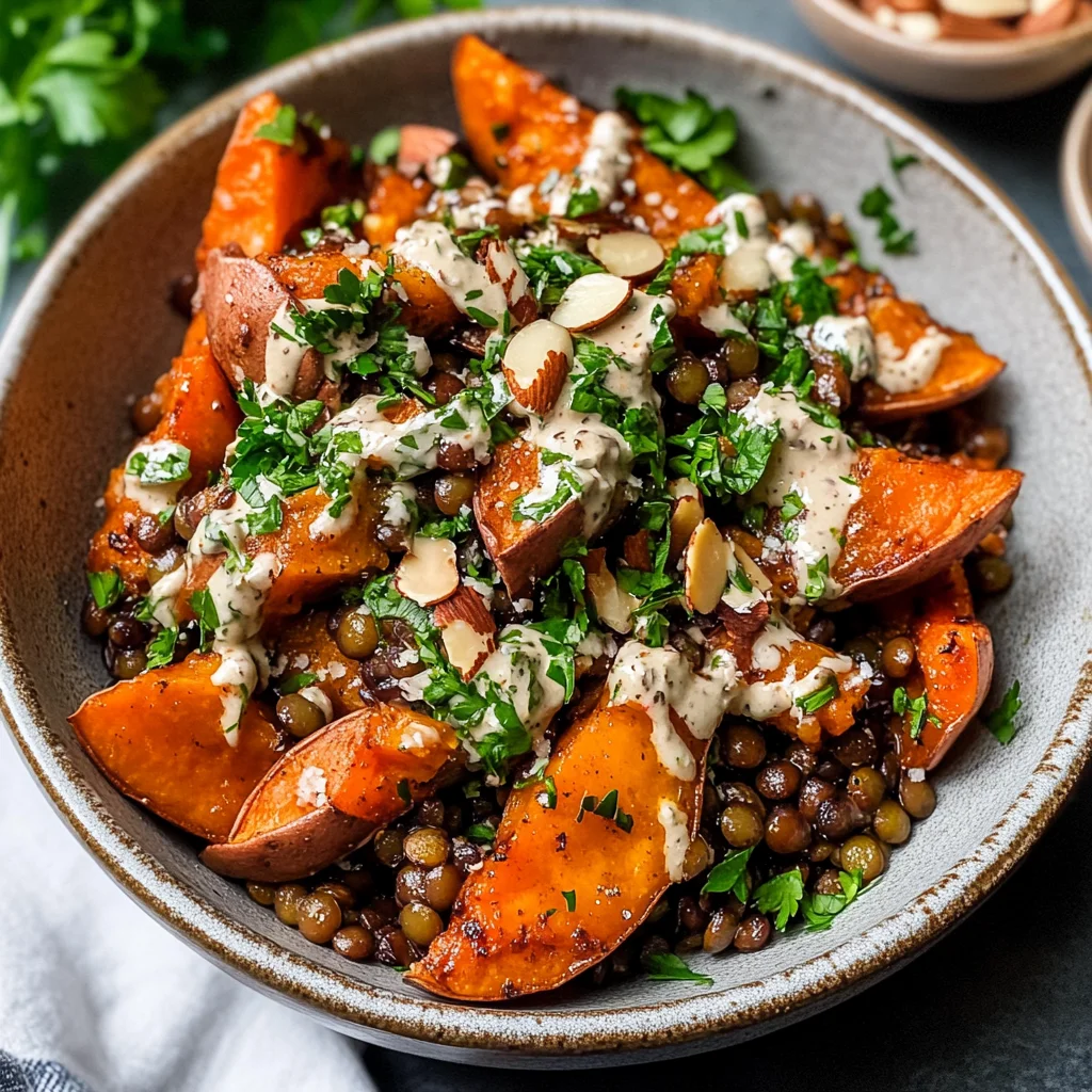 Roasted Sweet Potato Salad with Lentils
