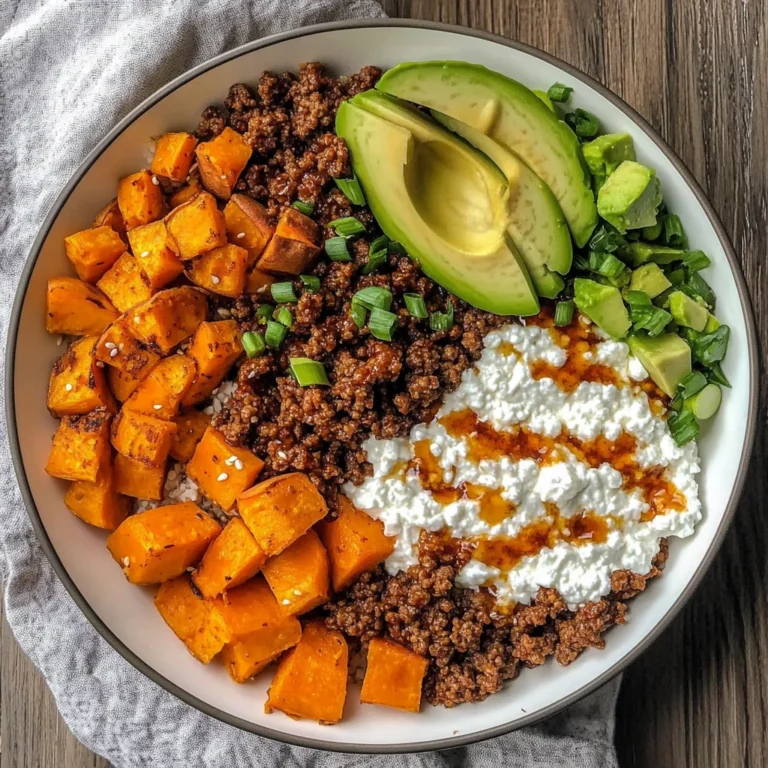 Spicy Ground Beef & Sweet Potato Protein Bowl