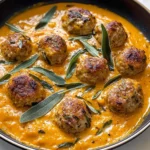 Turkey Meatballs in Pumpkin Sage Sauce