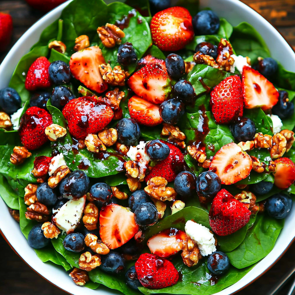Strawberry Spinach Salad with Strawberry Balsamic