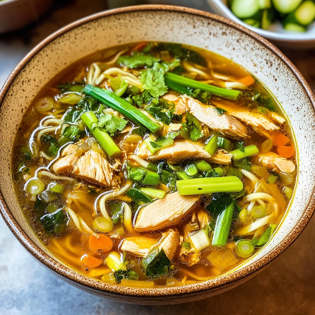 Aromatic Ginger Scallion Chicken Noodle Soup