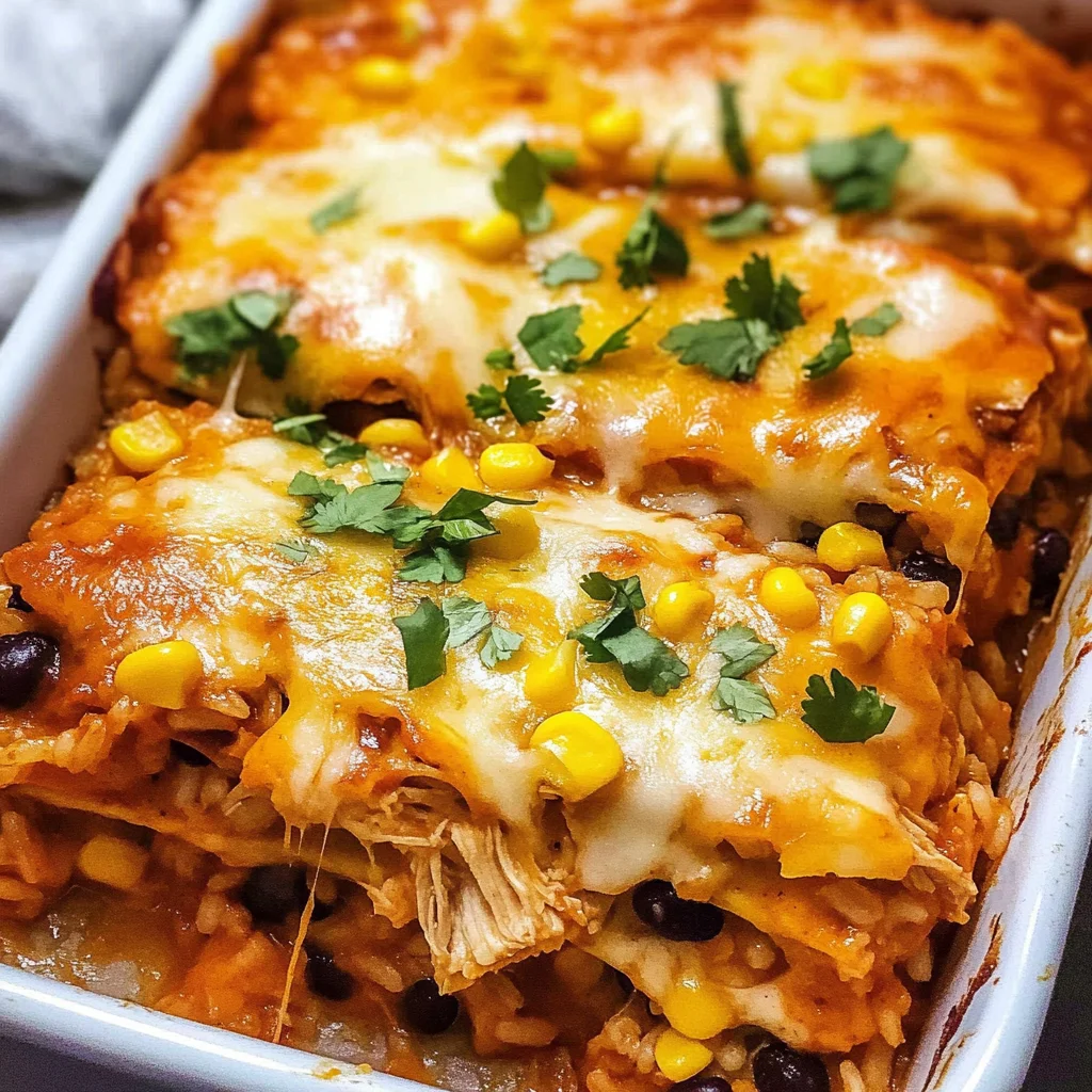 Chicken Enchilada Rice Casserole