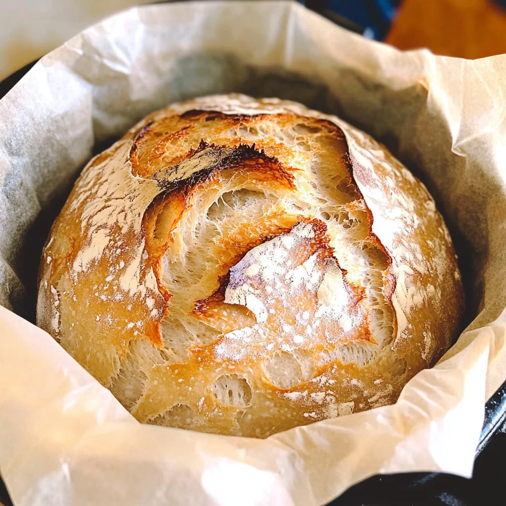 Dutch Oven No Knead Crusty Bread