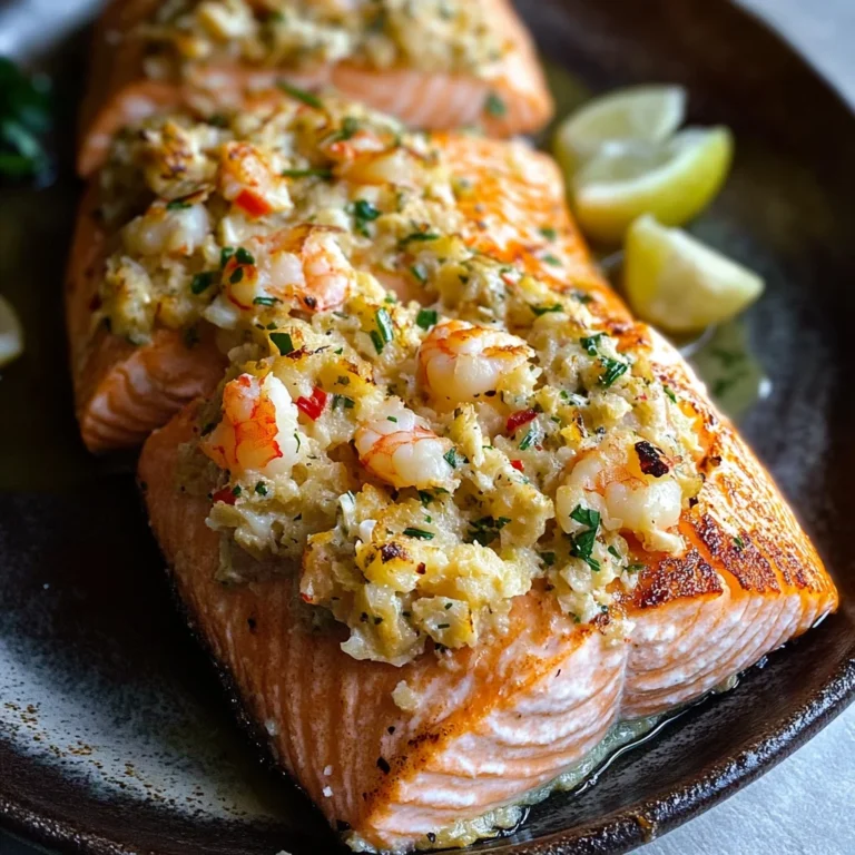Elegant Crab Shrimp Stuffed Salmon