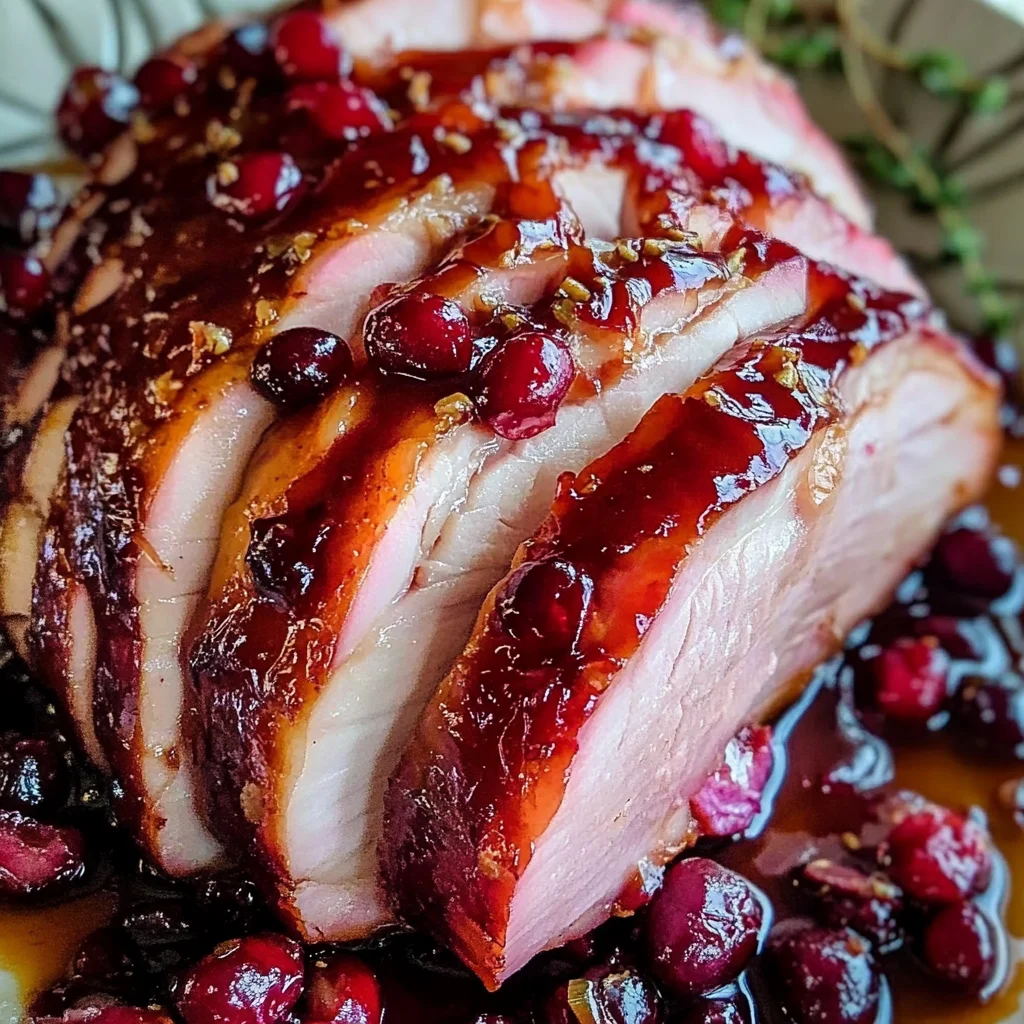 Oven-Roasted Cranberry-Dijon Glazed Ham