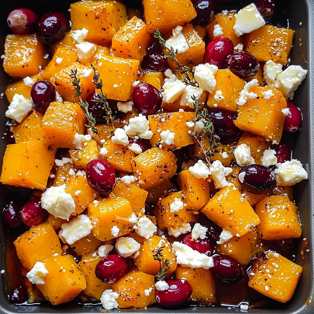 Roasted Butternut Squash with Cranberries and Feta Bliss