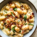 Roasted Garlic Cream Sauce with Gnocchi