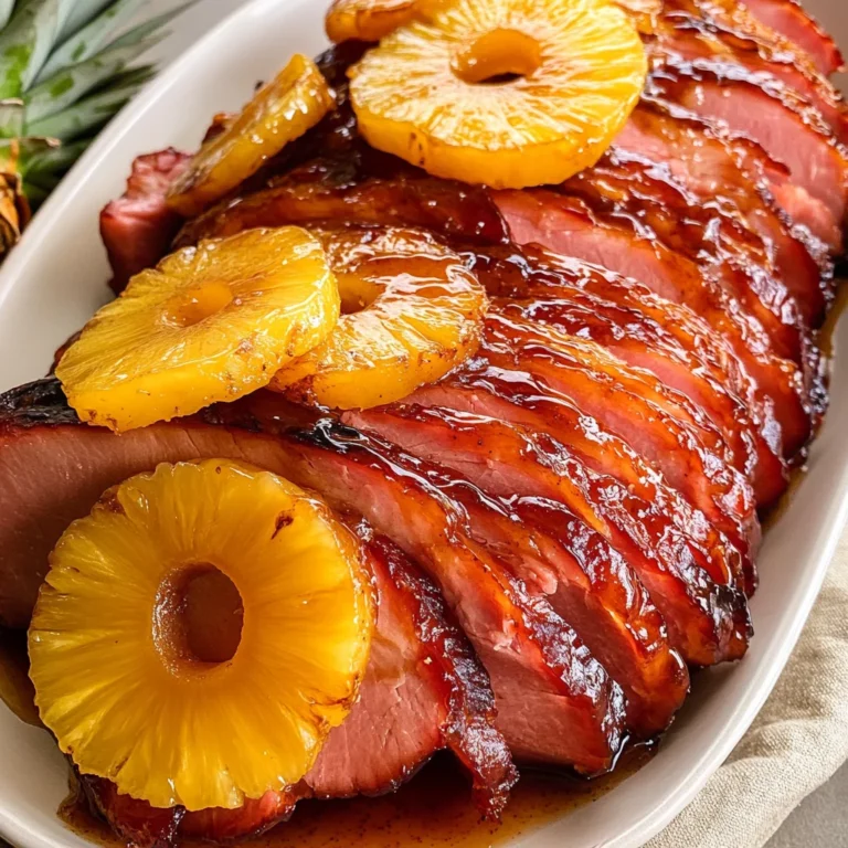 Sticky Pineapple Brown Sugar Glazed Ham