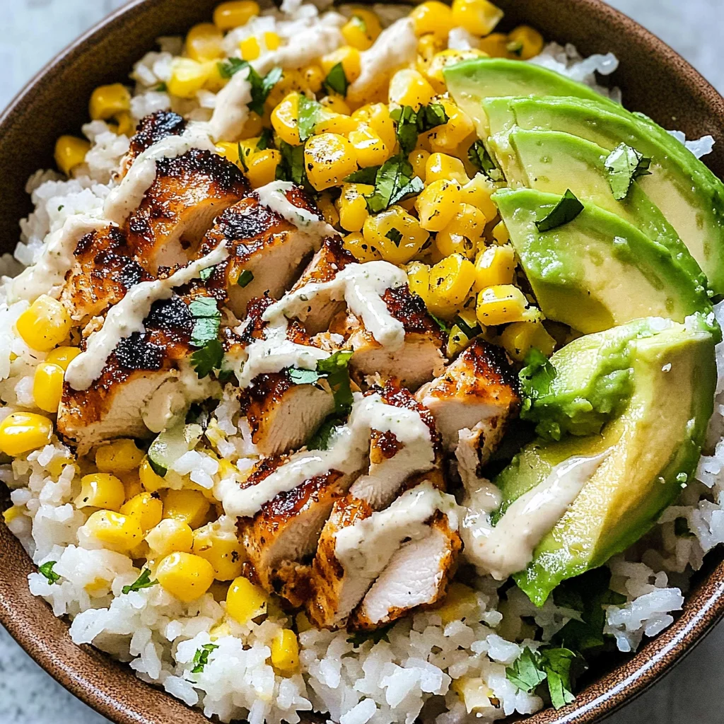 Street Corn Chicken Rice Bowl