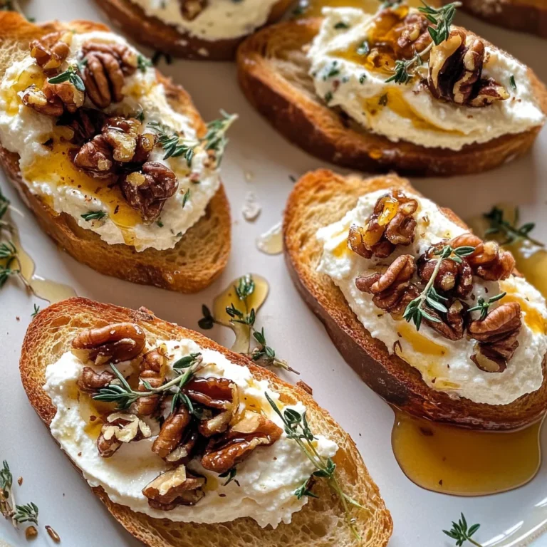 Whipped Ricotta Crostini with Walnuts & Salted Honey