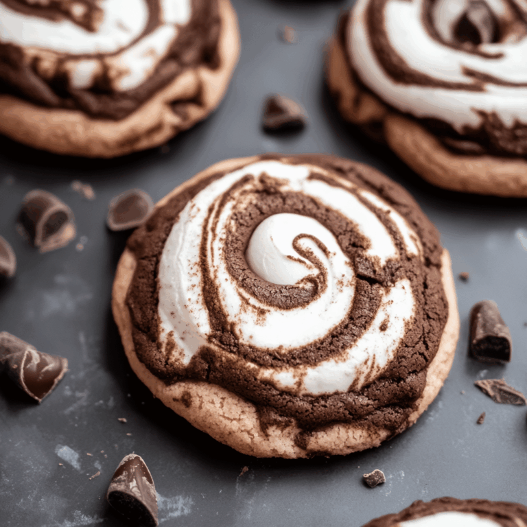 Chocolate vegan marshmallows Swirl Cookies