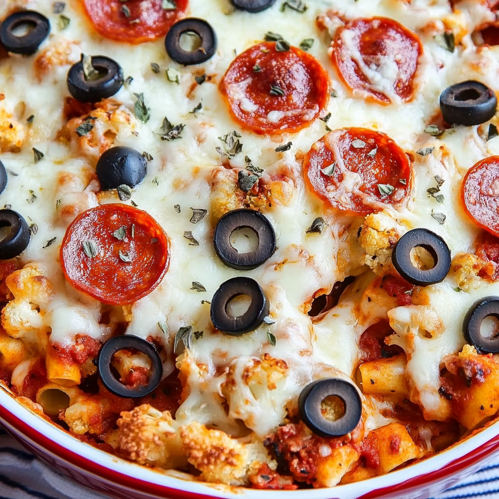 Keto Cauliflower Pizza Casserole