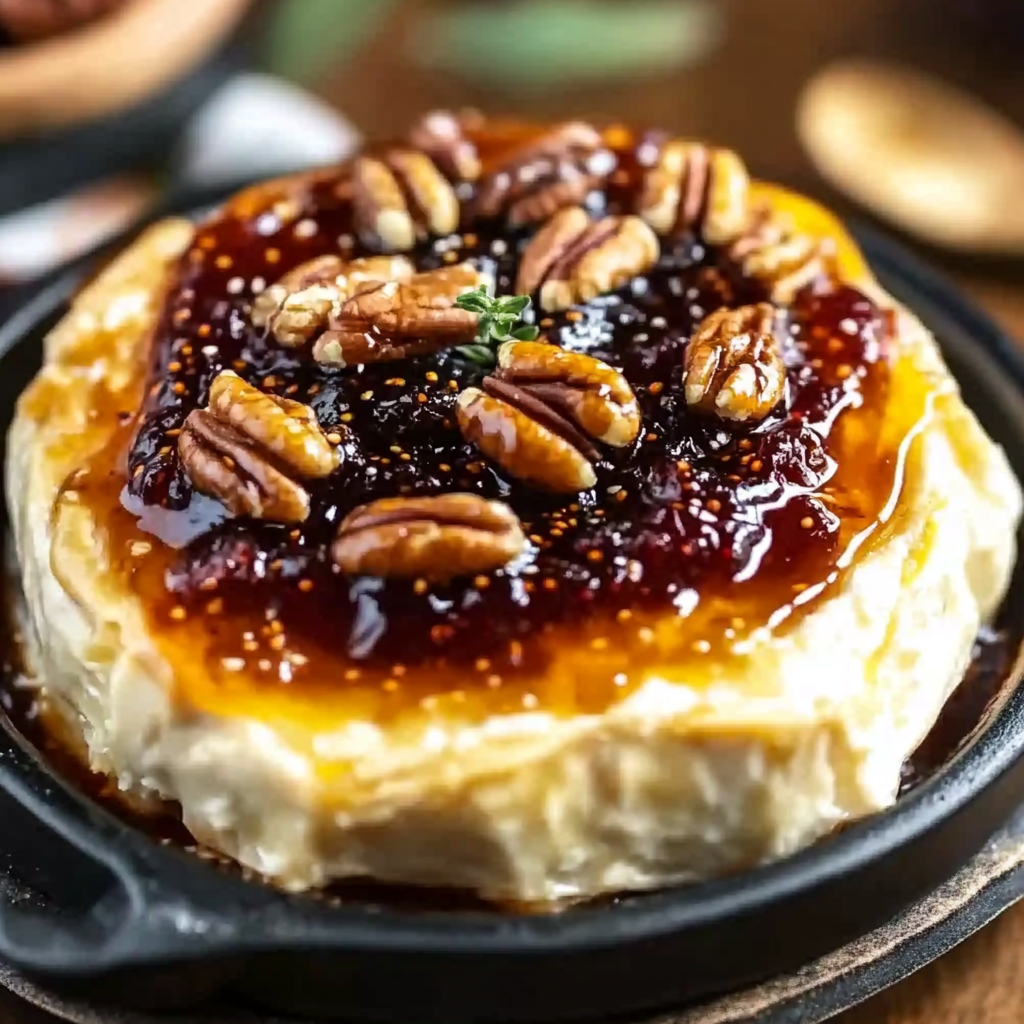 Baked Brie with Fig Jam and Pecans