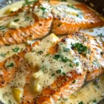 Baked Salmon with Lemon Butter Cream Sauce
