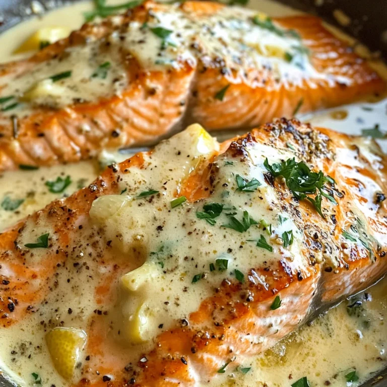 Baked Salmon with Lemon Butter Cream Sauce