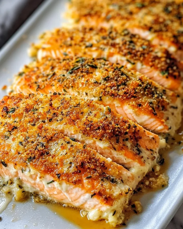Baked Salmon with Mayo and Parmesan Herb Crust