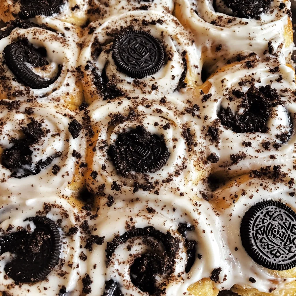 Cookies and Cream Cinnamon Rolls