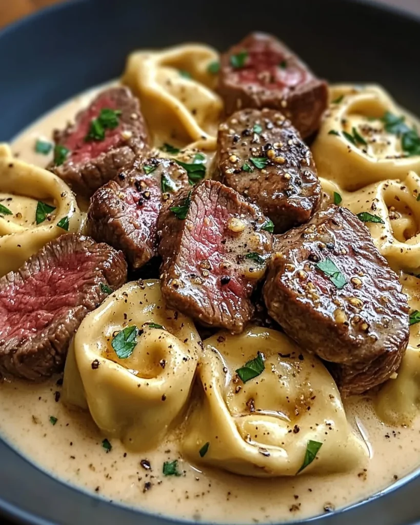 Cracked Garlic Steak Tortellini in Creamhouse Sauce Bliss