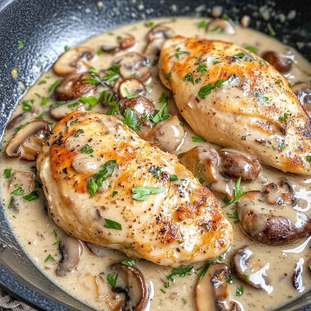 Creamy Garlic Mushroom Chicken