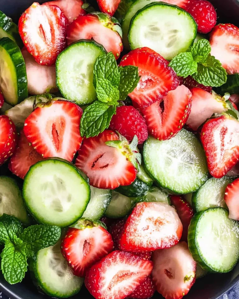Cucumber Strawberry Salad (Just 6 Ingredients)