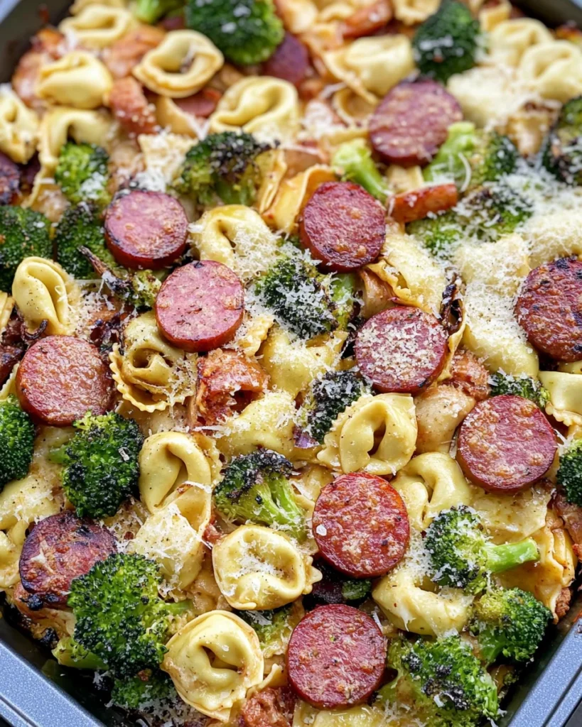 Easy Sheet Pan Tortellini and Kielbasa