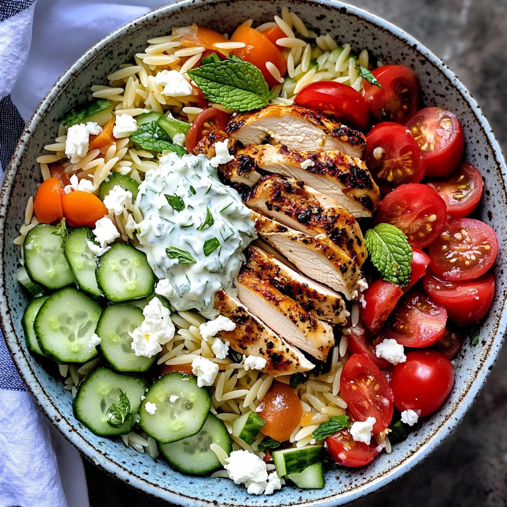 Greek Chicken Orzo Power Bowls