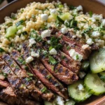 Grilled Skirt Steak with Lemon Herb Couscous Salad
