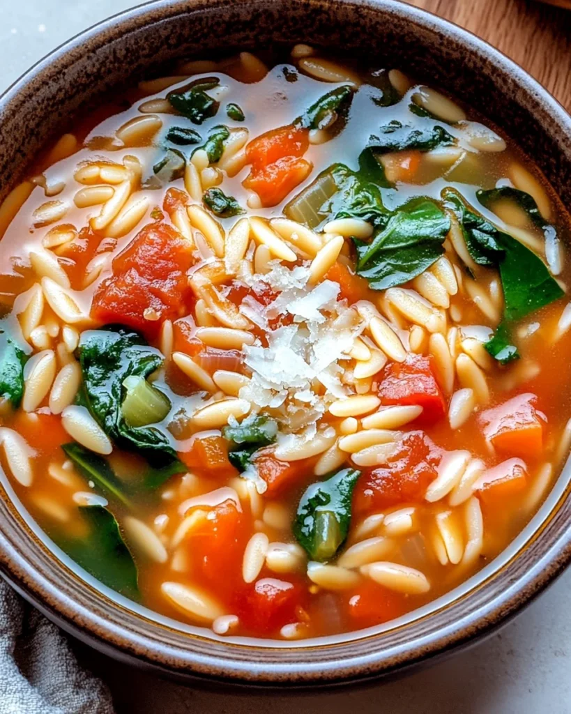 Italian Orzo Spinach Soup
