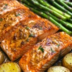 Salmon, Potato, + Asparagus Sheet Pan Meal
