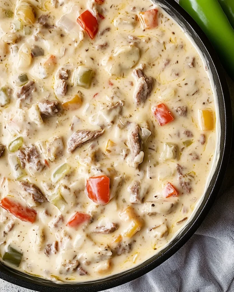 Slow Cooker Philly Cheesesteak Dip